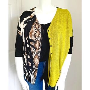 ALEMBIKA Dropped Shoulder Citrus & Snake Print Top